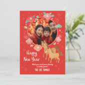 Personalized Chinese New Year Year Of Horse 2026 Feestdagenkaart (Staand voorkant)