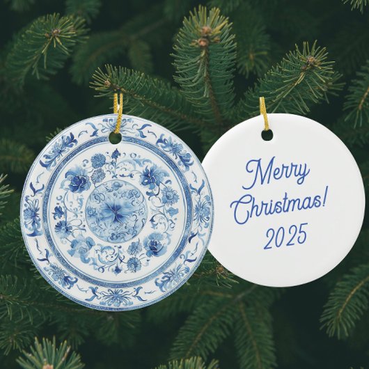 Personalized Chinoiserie Blue White Plates  Keramisch Ornament
