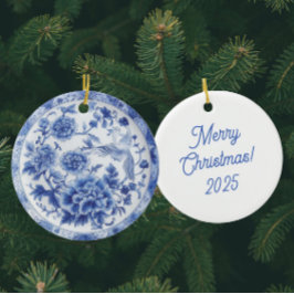 Personalized Chinoiserie Blue White Plates  Keramisch Ornament