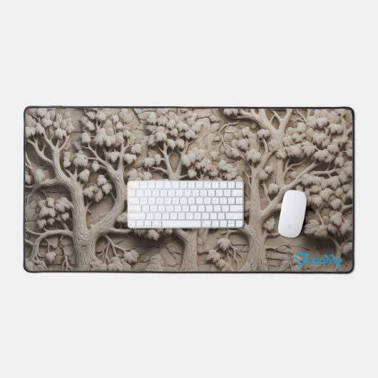 Personalized Chiseled Stone Image Desk Mat (Keyboard & Muis)