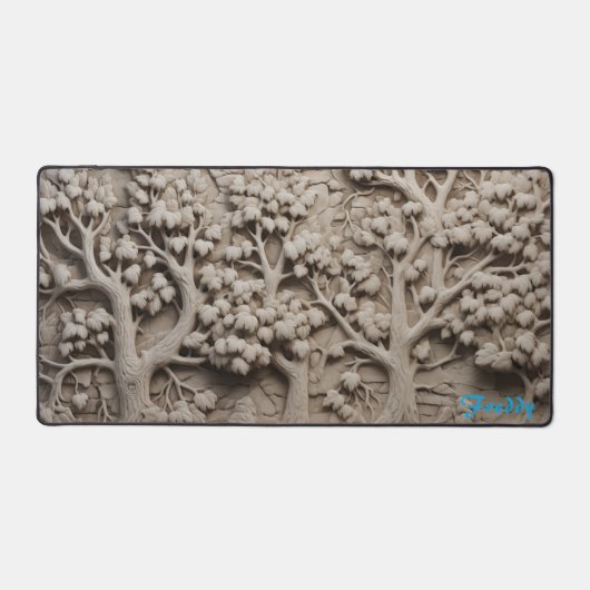 Personalized Chiseled Stone Image Desk Mat (Voorkant)