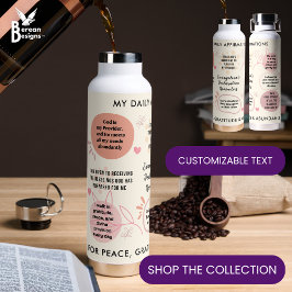 Personalized Christian Daily Affirmations Quotes Waterfles