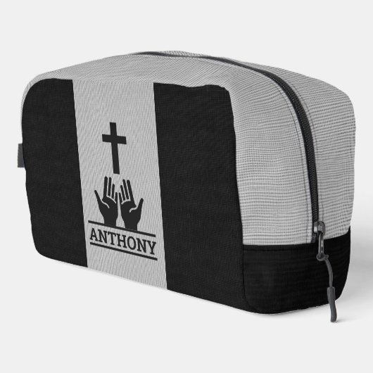 Personalized Christian Men's Toiletry Bag Toilettasje (Rechterhoek)