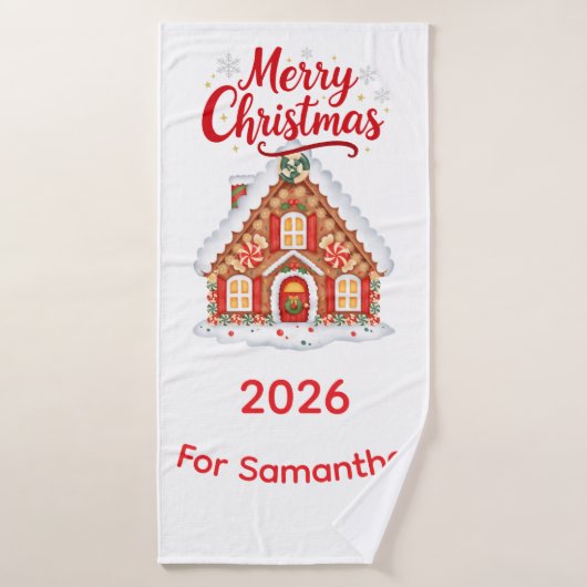 Personalized Christmas 2026 Bath Towel  Badhanddoek (Badhanddoek)