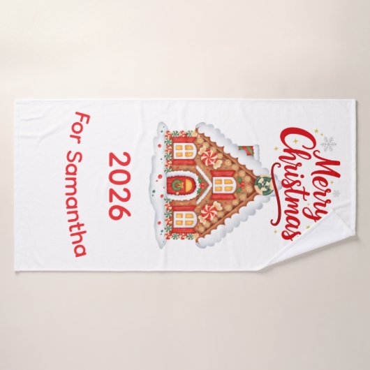 Personalized Christmas 2026 Bath Towel  Badhanddoek (Badhanddoek)