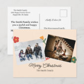 Personalized Christmas Aesthetic Cat Family Feestdagenkaart (Voorkant / Achterkant)