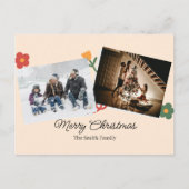 Personalized Christmas Aesthetic Cat Family Feestdagenkaart (Voorkant)