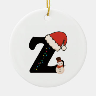 Personalized Christmas Alphabet Letter Z Keramisch Ornament