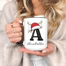 Personalized Christmas Alphabet Mug for Kids