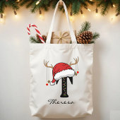 Personalized Christmas Alphabet Tote Bag for Mom