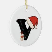 Personalized Christmas Alphabet V Keramisch Ornament (Rechts)