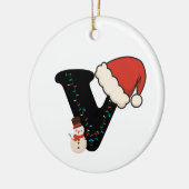 Personalized Christmas Alphabet V Keramisch Ornament (Links)