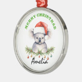 Personalized Christmas Aussie Animals Koala Metalen Ornament (Links)