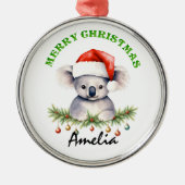 Personalized Christmas Aussie Animals Koala Metalen Ornament (Voorkant)