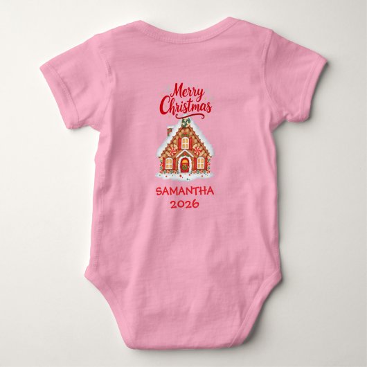 Personalized Christmas Baby Bodysuit - Name & 2026 (Achterkant)