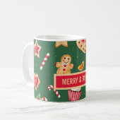 Personalized Christmas Baking Pattern Koffiemok (Voorkant links)