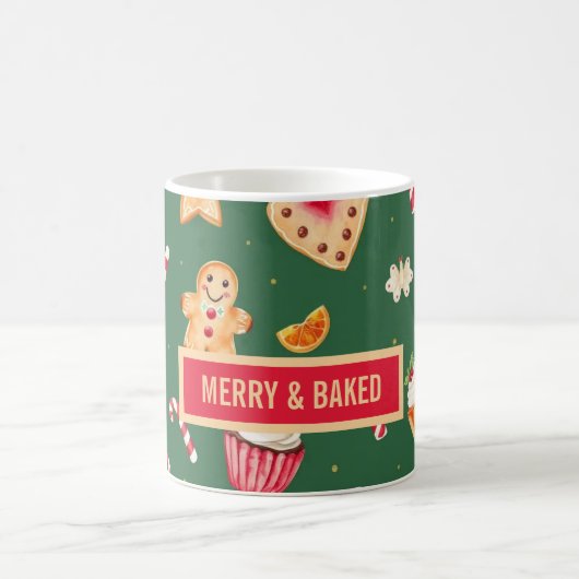 Personalized Christmas Baking Pattern Koffiemok (Center)