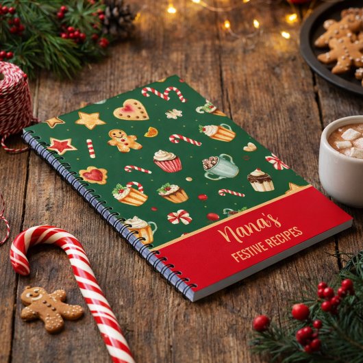 Personalized Christmas Baking Pattern Notitieboek