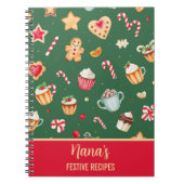 Personalized Christmas Baking Pattern Notitieboek (Voorkant)