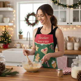 Personalized Christmas Baking Pattern Schort