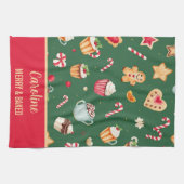 Personalized Christmas Baking Pattern Theedoek (Horizontaal)