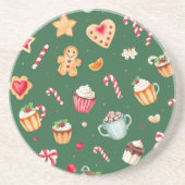 Personalized Christmas Baking Pattern Zandsteen Onderzetter (Voorkant)