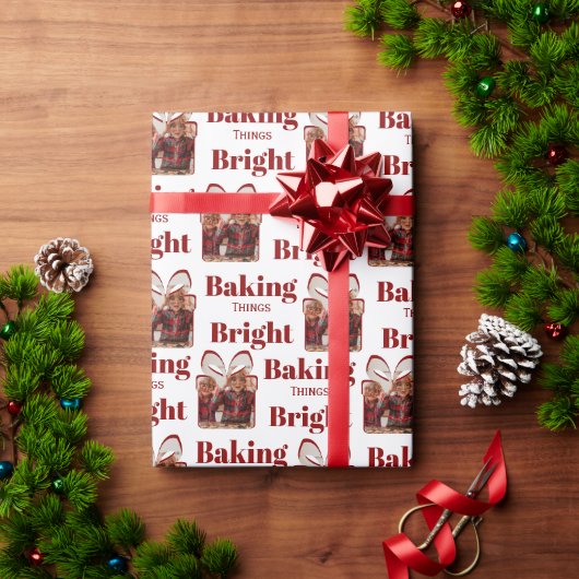 Personalized Christmas Baking Photo  Cadeaupapier (Feestdagen Geschenken)