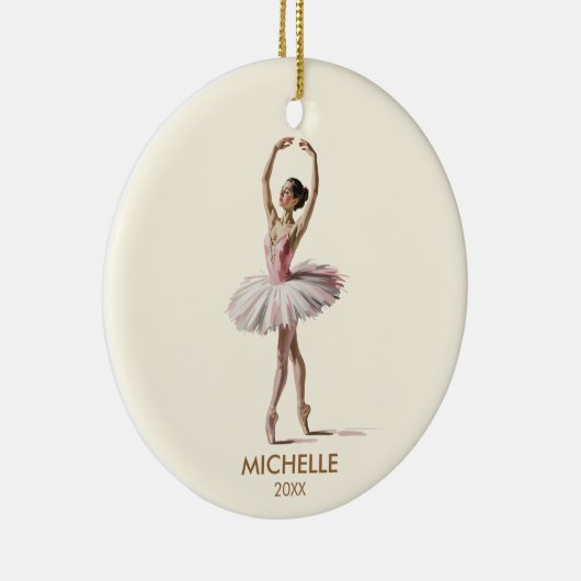  Personalized Christmas ballet Ballerina dancer    Keramisch Ornament (Rechts)
