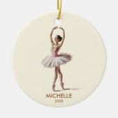  Personalized Christmas ballet Ballerina dancer    Keramisch Ornament (Voorkant)
