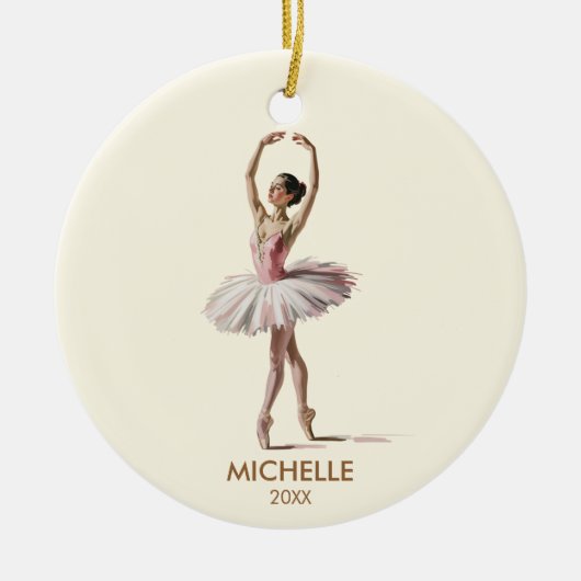  Personalized Christmas ballet Ballerina dancer    Keramisch Ornament (Voorkant)