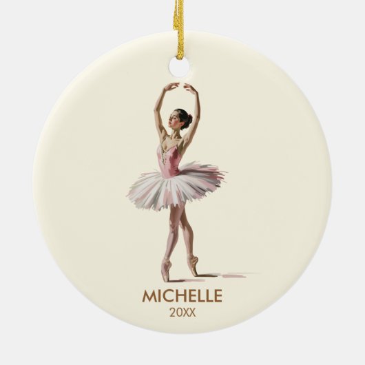 Personalized Christmas ballet Ballerina dancer    Keramisch Ornament (Achterkant)