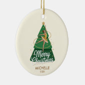  Personalized Christmas ballet Ballerina dancer    Keramisch Ornament (Rechts)