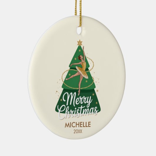  Personalized Christmas ballet Ballerina dancer    Keramisch Ornament (Rechts)