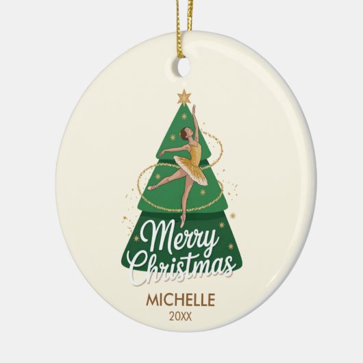  Personalized Christmas ballet Ballerina dancer    Keramisch Ornament (Links)