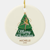  Personalized Christmas ballet Ballerina dancer    Keramisch Ornament (Achterkant)