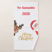 Personalized Christmas Bath Towel - Santa Design Badhanddoek (Badhanddoek)