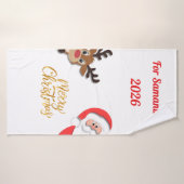Personalized Christmas Bath Towel - Santa Design Badhanddoek (Badhanddoek)