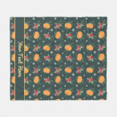 Personalized Christmas Blanket With Oranges  Fleece Deken (Voorkant (Horizontaal))