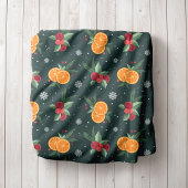 Personalized Christmas Blanket With Oranges Fleece Deken