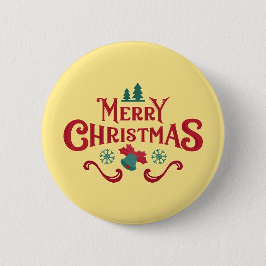 Personalized Christmas Button–Custom Seasonal Pin Ronde Button 5,7 Cm (Voorkant)