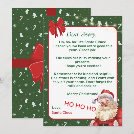 Personalized Christmas Card for a Unique Holiday Kaart (Voorkant / Achterkant)