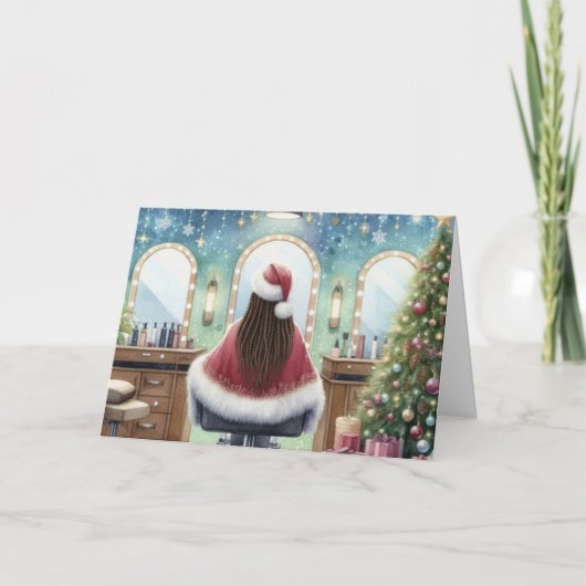Personalized Christmas Card for Hair Stylist Feestdagen Kaart (Voorkant)