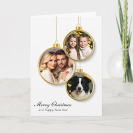 Personalized Christmas Card with Hanging Ornaments Feestdagen Kaart