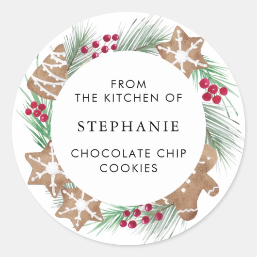 Personalized Christmas Cookie  Ronde Sticker (Voorkant)