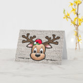 Personalized Christmas Deer Holiday Card Kaart (Gele Bloem)