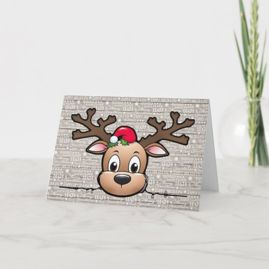 Personalized Christmas Deer Holiday Card Kaart (Voorkant)