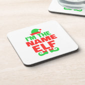 Personalized Christmas Elf Bier Onderzetter (Linkerzijde)
