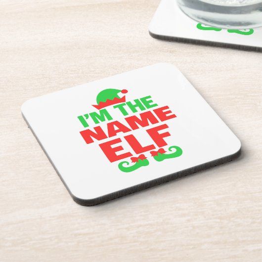 Personalized Christmas Elf Bier Onderzetter (Linkerzijde)