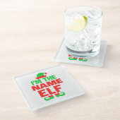 Personalized Christmas Elf Glazen Onderzetter (Schuin)