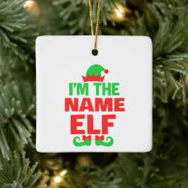 Personalized Christmas Elf Keramisch Ornament